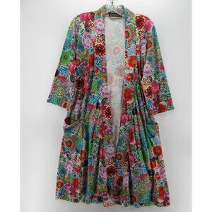 Peruvian Connection Kaffe Fassett Robe XS Open Floral Pima Cotton